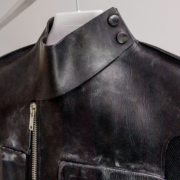Rick Owens Mixed Leather Motorcycle Jacket - Picture 5 of 8